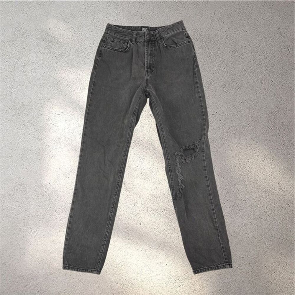BDG Urban Outfitters Mom Jeans Women's W27 Black Distressed High Rise Grunge Y2K